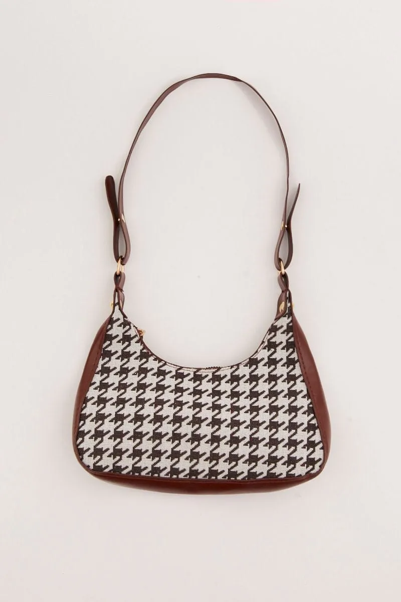 Brown Shoulder Baguette Bag