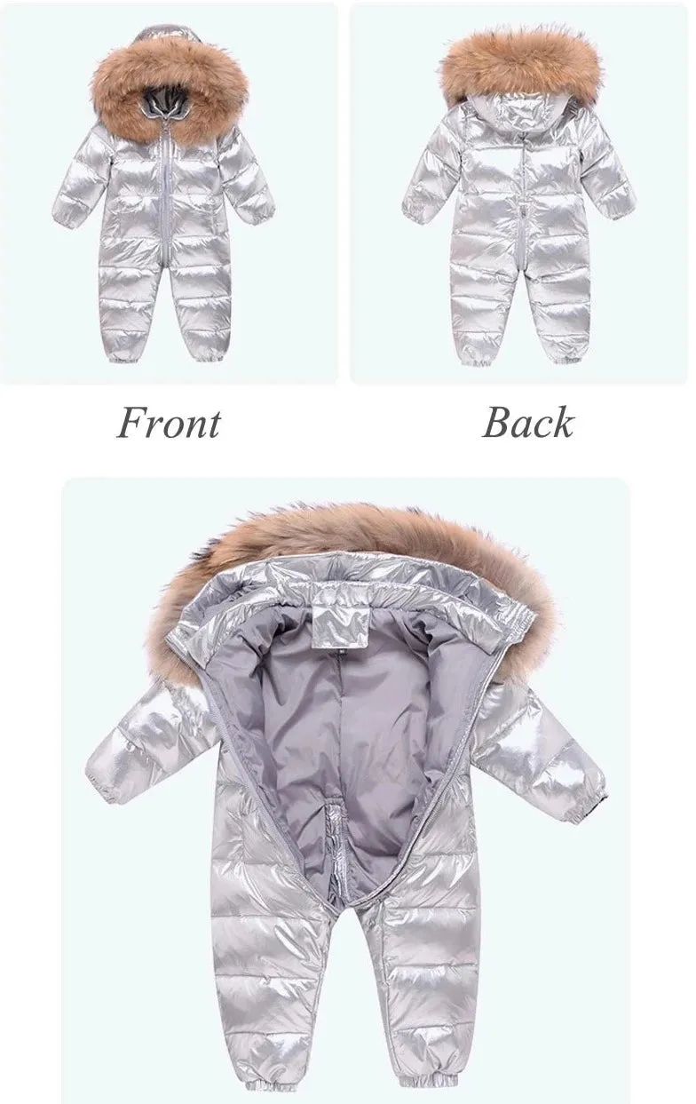 Fur Hood Puffer Romper