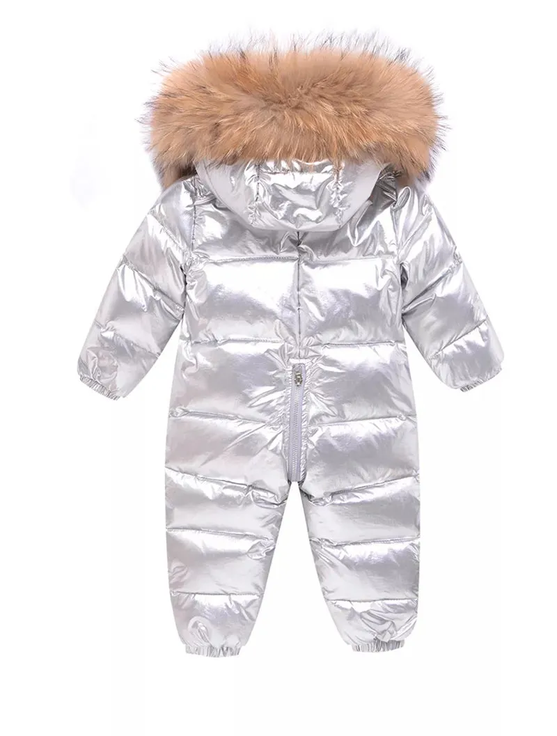 Fur Hood Puffer Romper