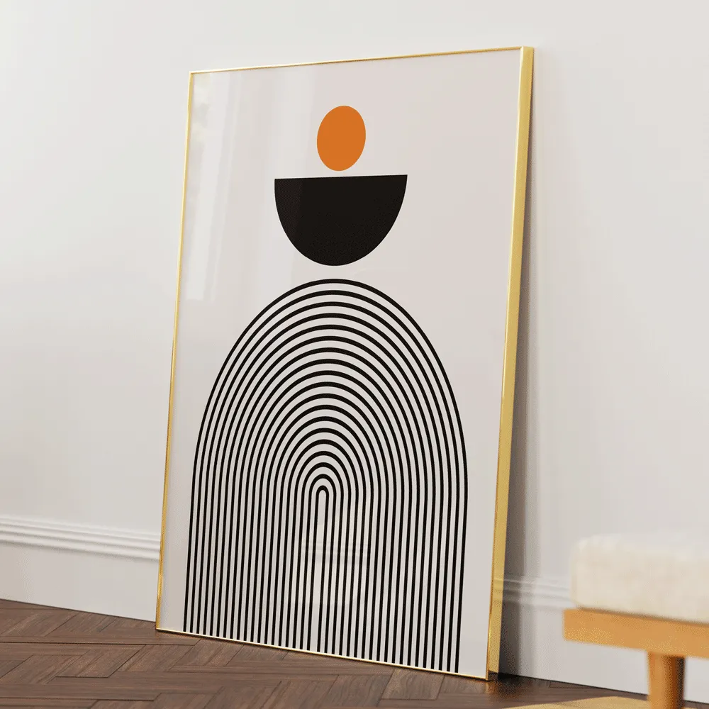 GEOMETRIC SEMICIRCLE III Abstract Painting