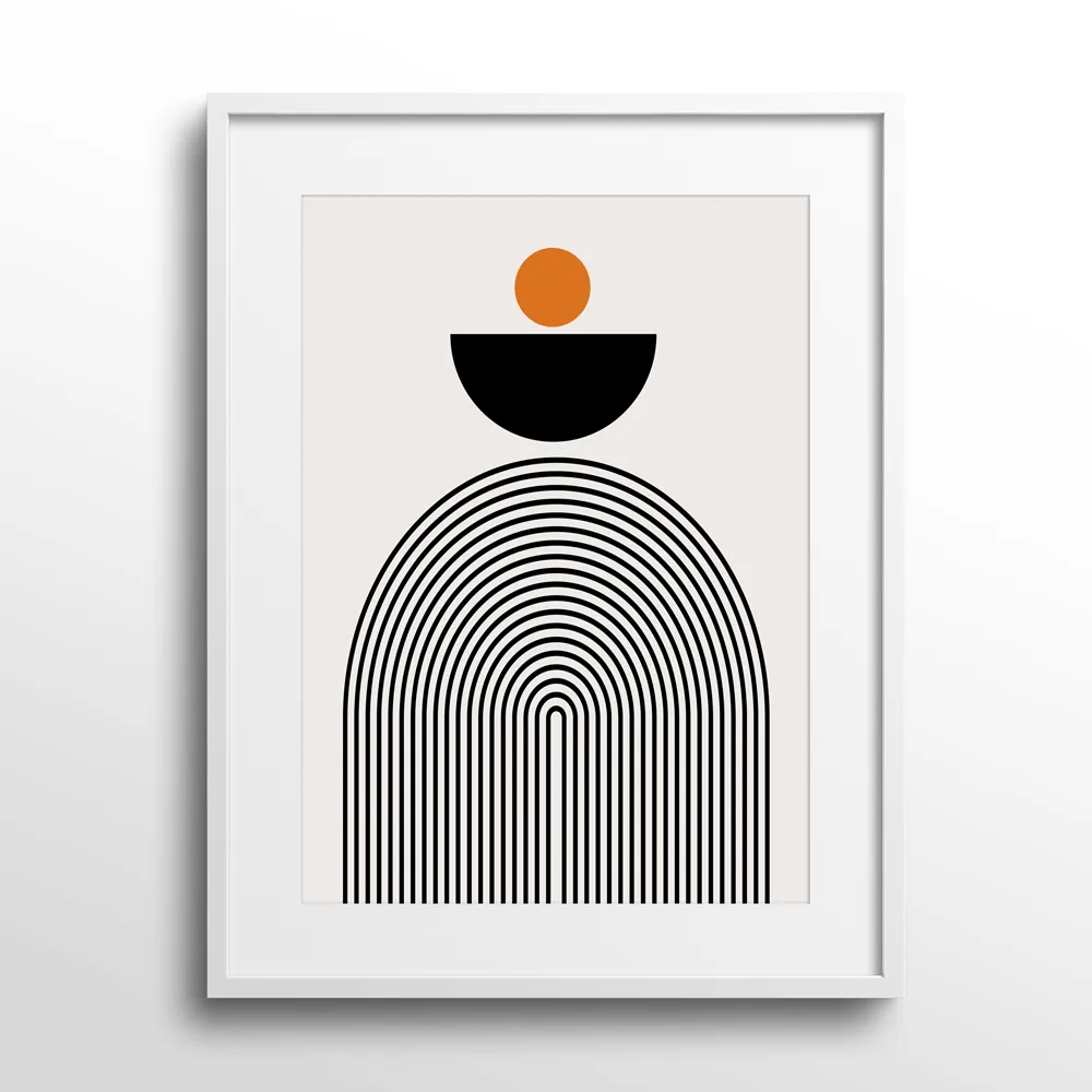 GEOMETRIC SEMICIRCLE III Abstract Painting