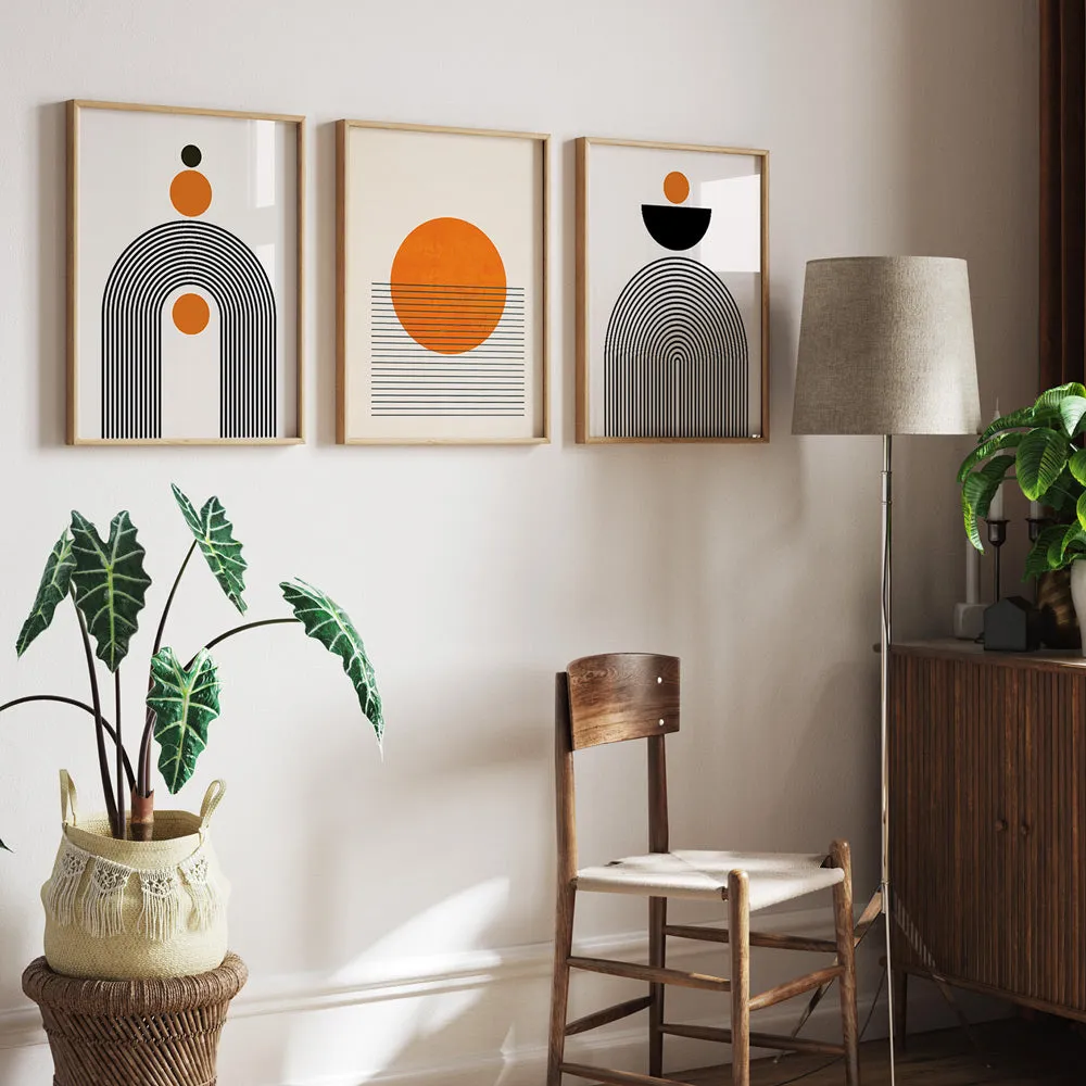 GEOMETRIC SEMICIRCLE III Abstract Painting