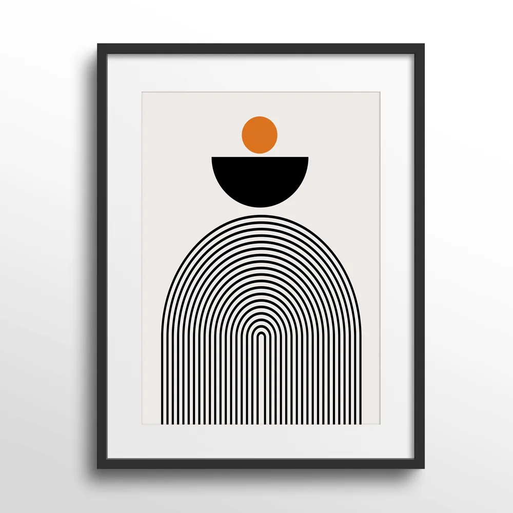 GEOMETRIC SEMICIRCLE III Abstract Painting