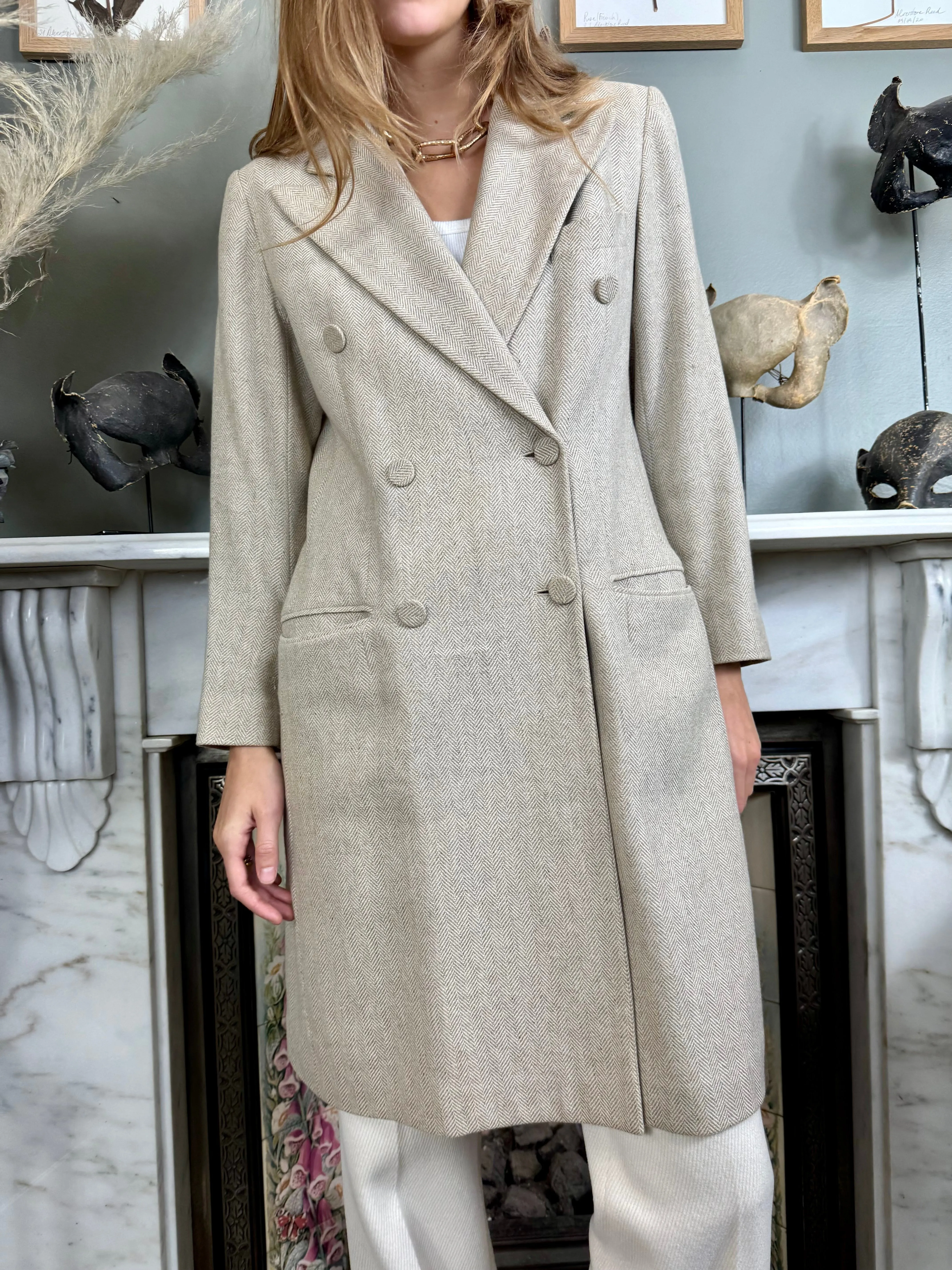 Joseph, herringbone double breasted wool coat