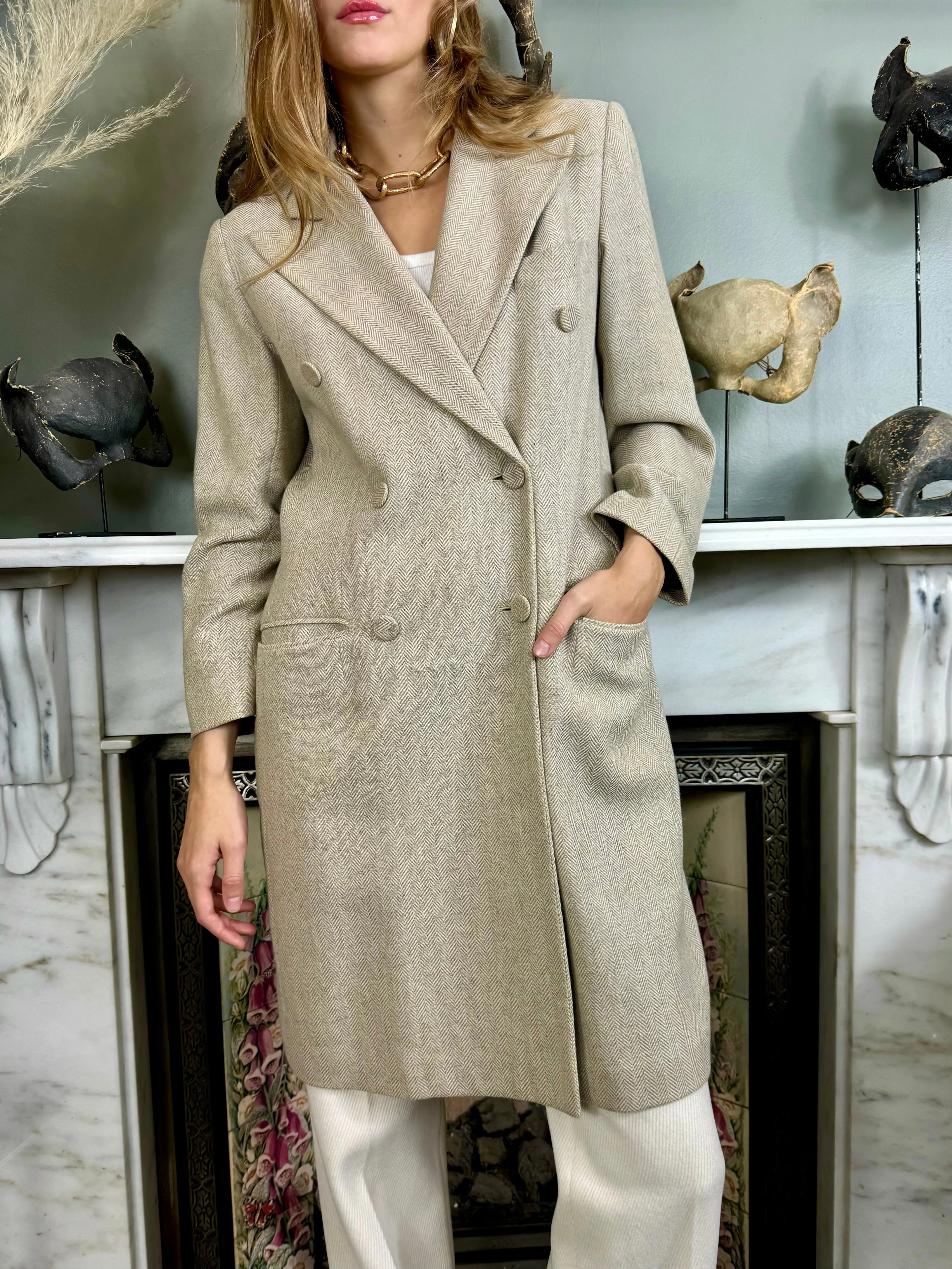 Joseph, herringbone double breasted wool coat
