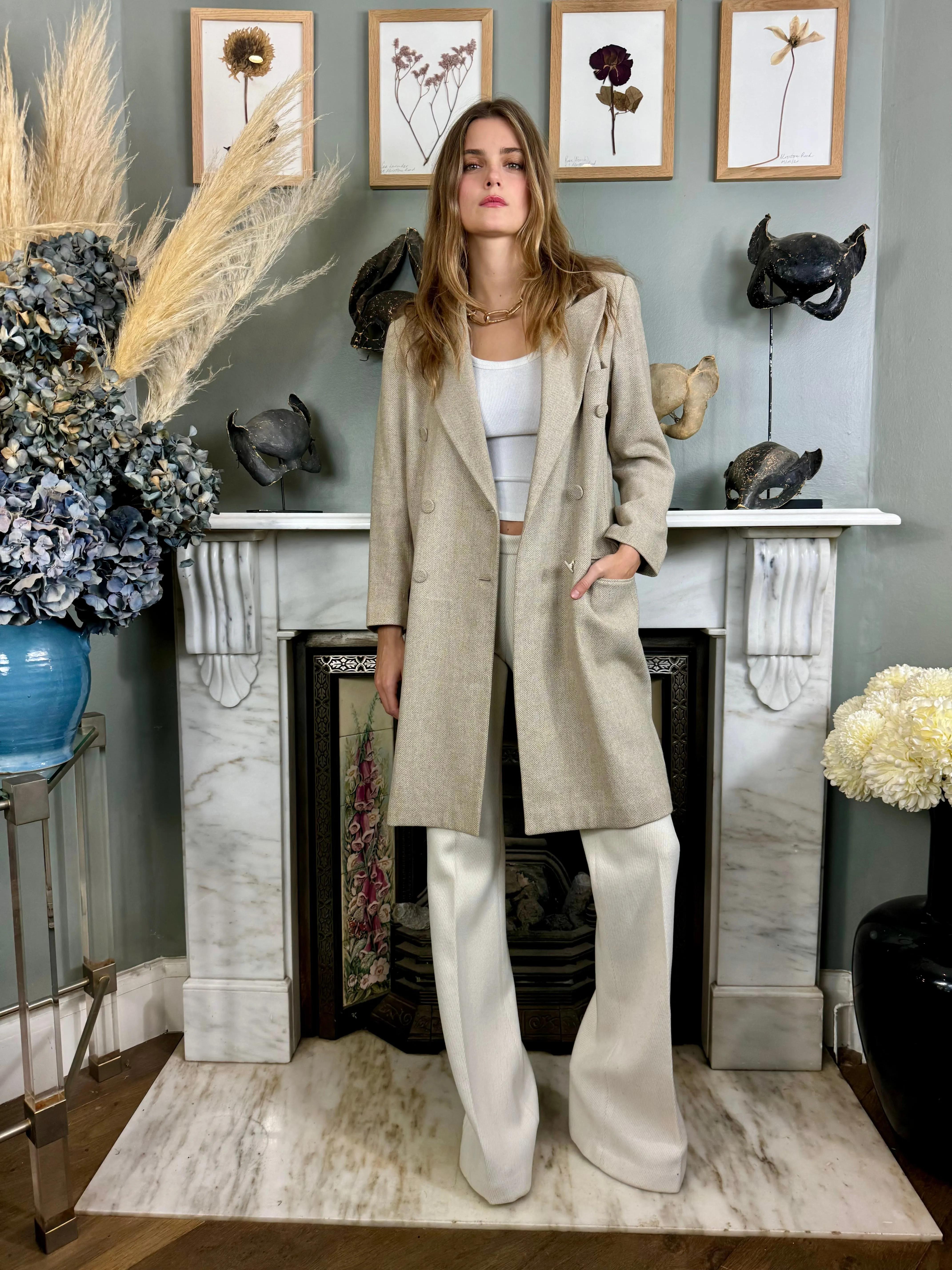 Joseph, herringbone double breasted wool coat