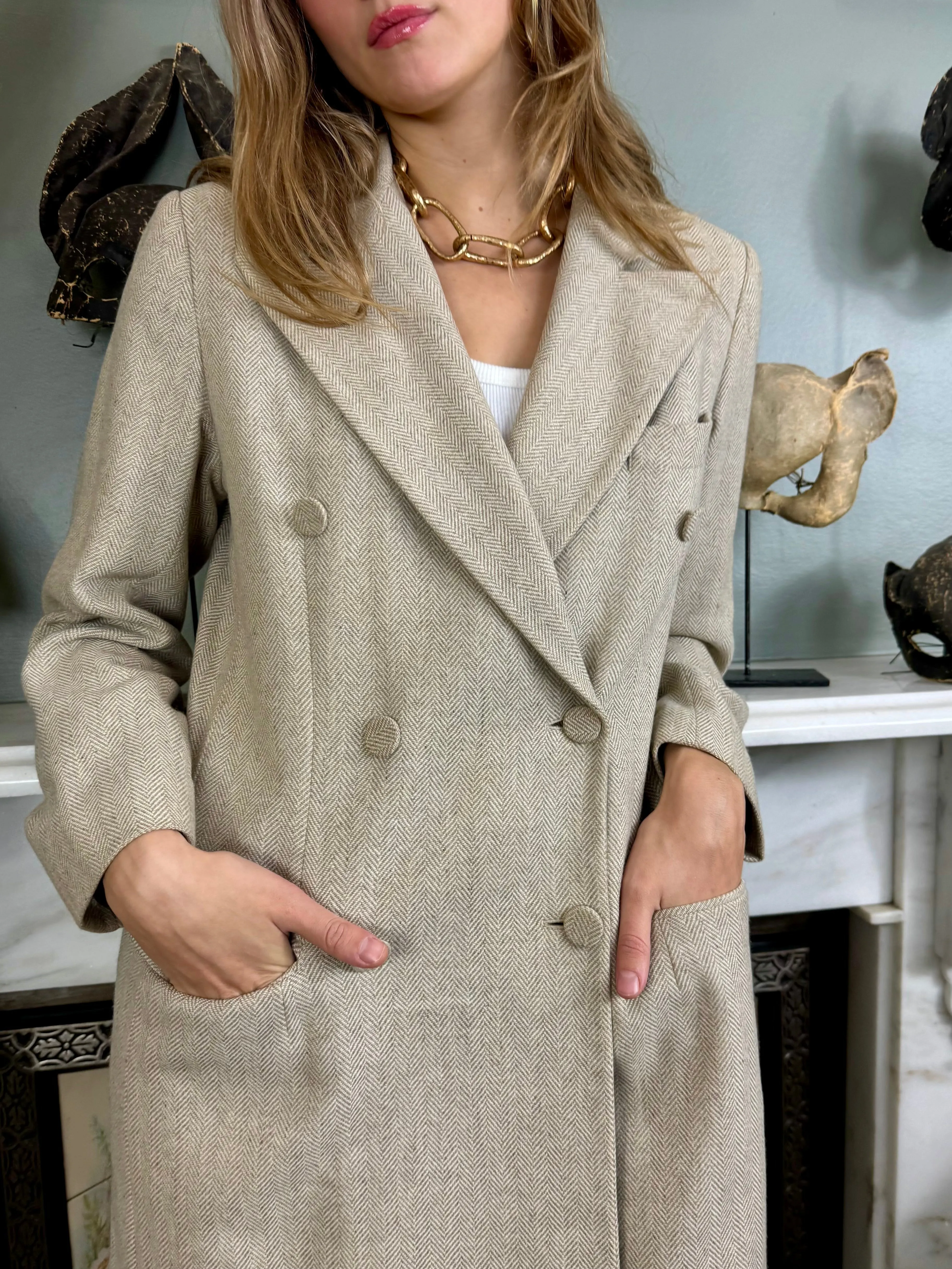 Joseph, herringbone double breasted wool coat