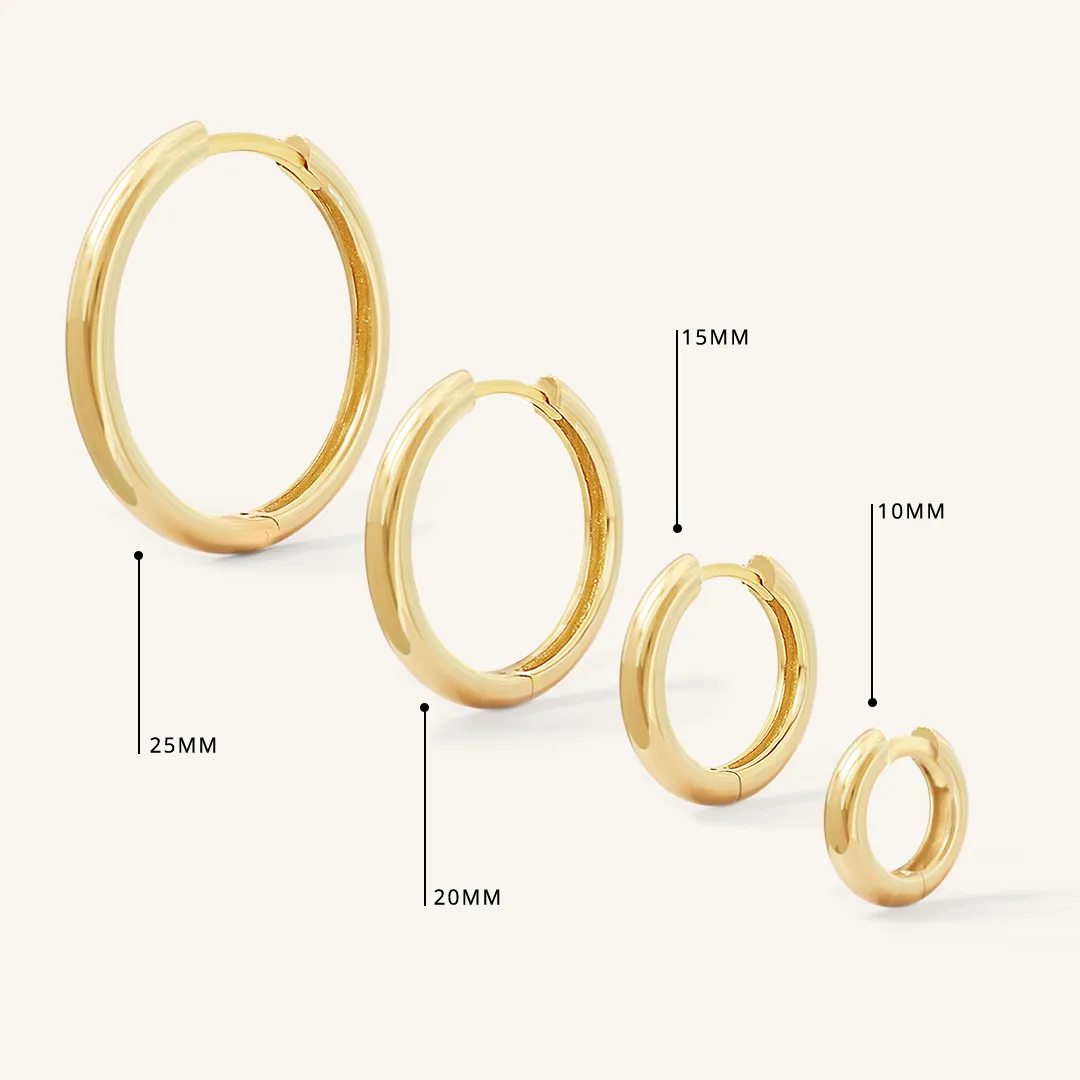 Opulent Amazonite Plain Hoops - Stone of Courage