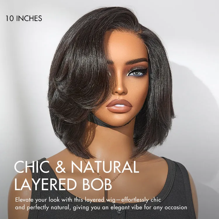 Special Deal | Chic & Natural Layered Bob Wig Pre-Cut Minimalist HD Lace Glueless Wig- US Only