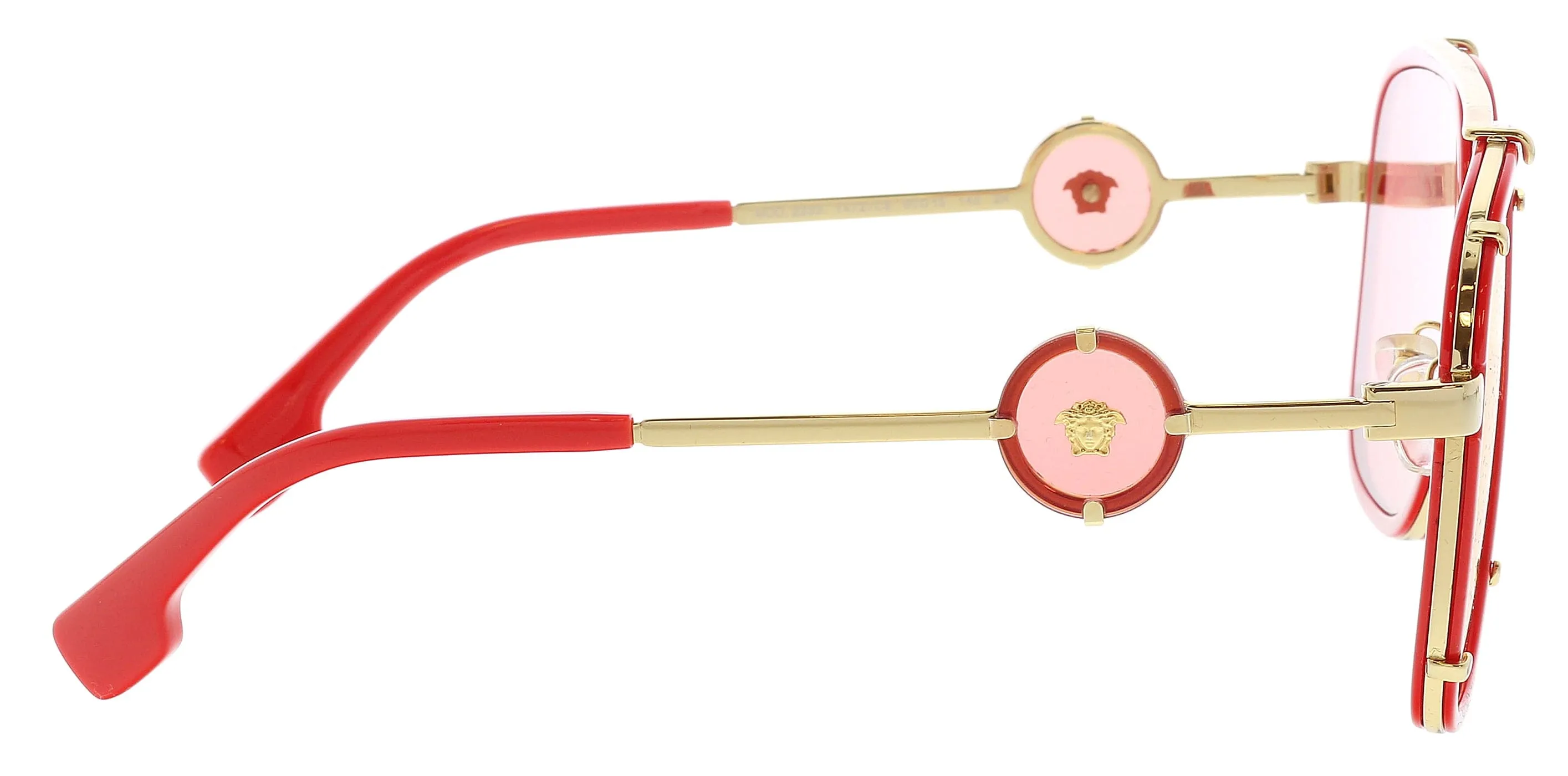 Versace 0VE2233 1472C860 Full Rim Red Gold Aviator Sunglasses